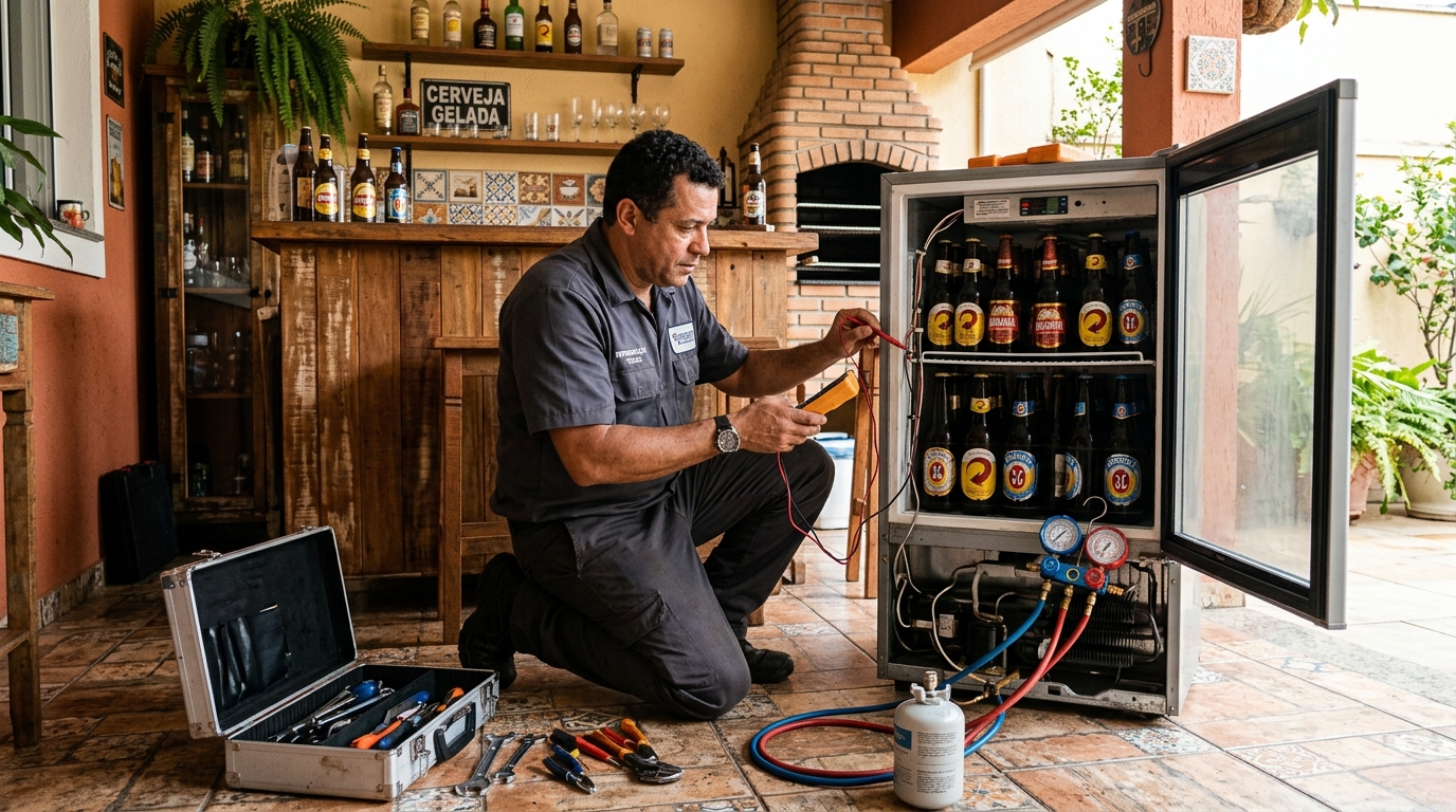 Aplicação de gás refrigerante em cervejeira atendida em Palmas‑TO